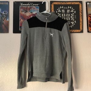 Victotia’s Secret PINK grey quarter zip pullover